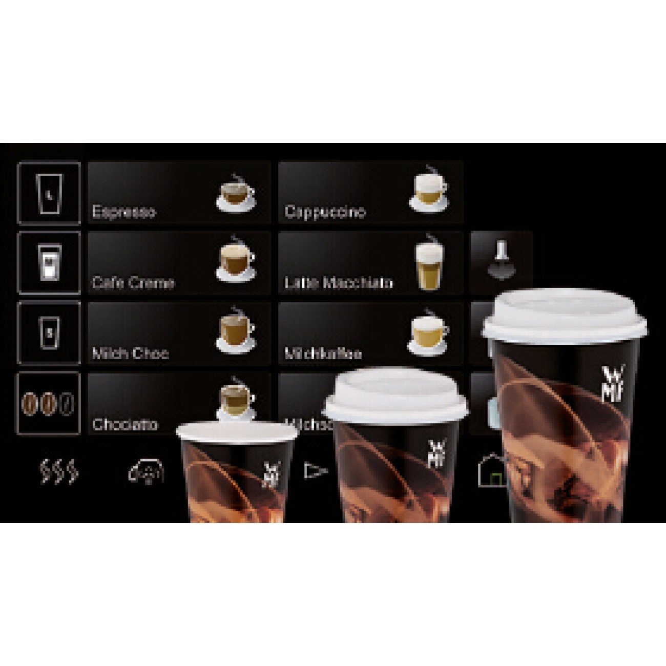 WMF Αυτόματη μηχανή καφέ 5000s. με δυνατότητα παραγωγής espresso, cappuccino, σοκολάτας και ζεστού νερού 