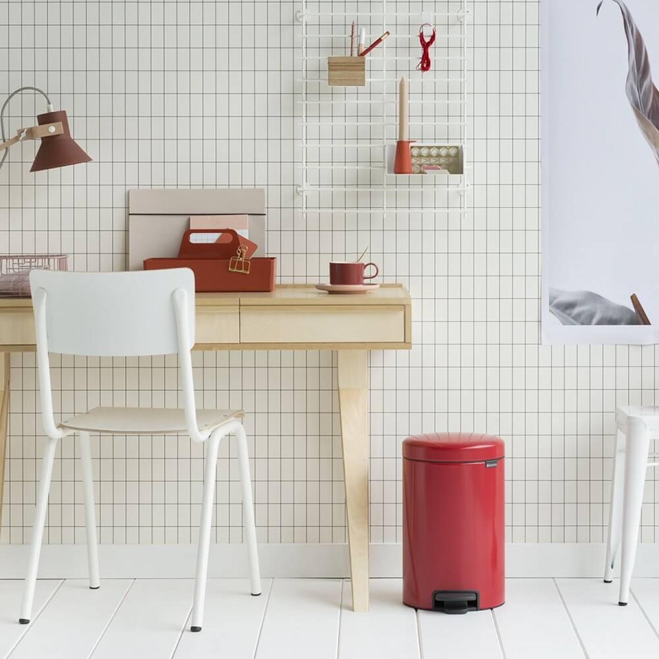 Brabantia Κάδος πεντάλ soft closing, plastic bucket passion red 12 lt σειρά New Icon