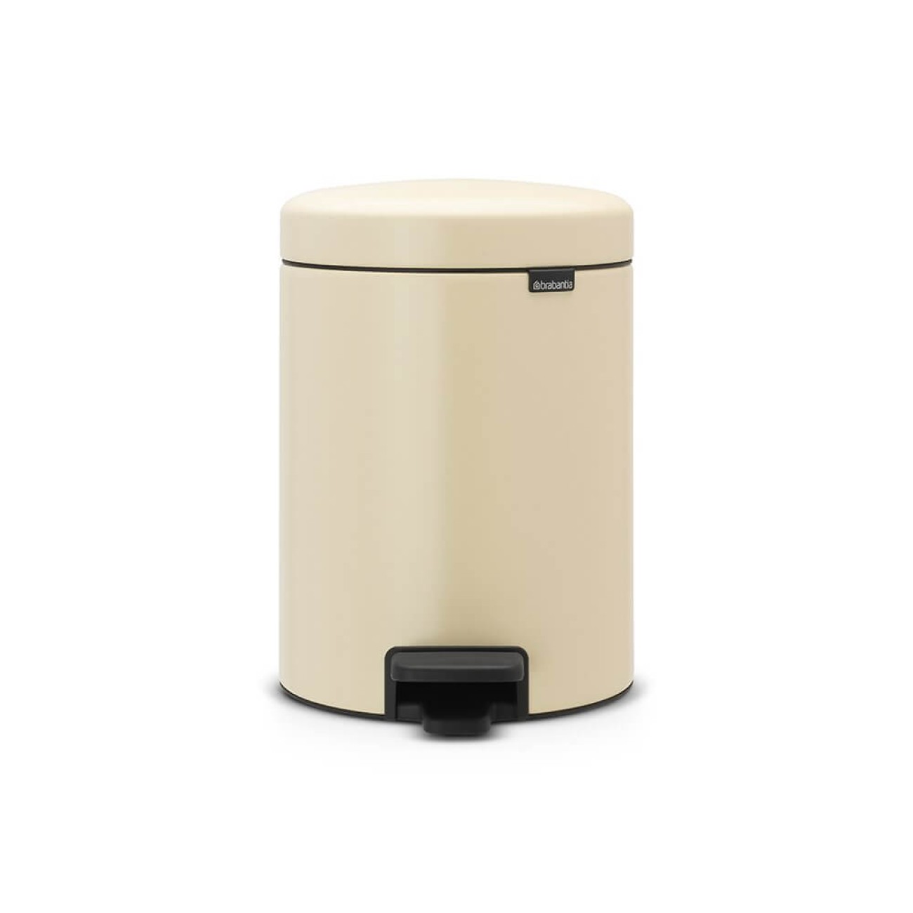 Brabantia Pedal bin newicon, 5 litre, plastic bucket almond