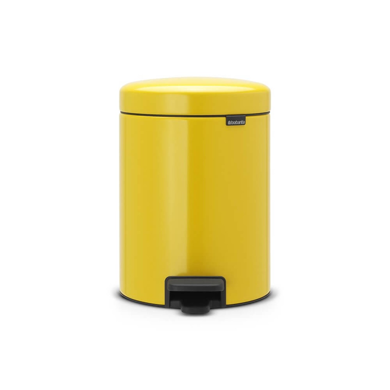 Brabantia Pedal bin newicon, 5 litre, plastic bucket daisy yellow