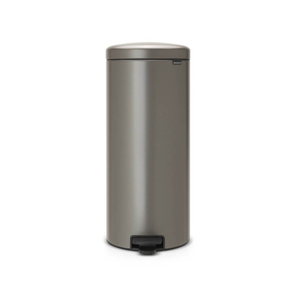Brabantia Pedal bin newicon, 30 litre, plastic bucket platinum