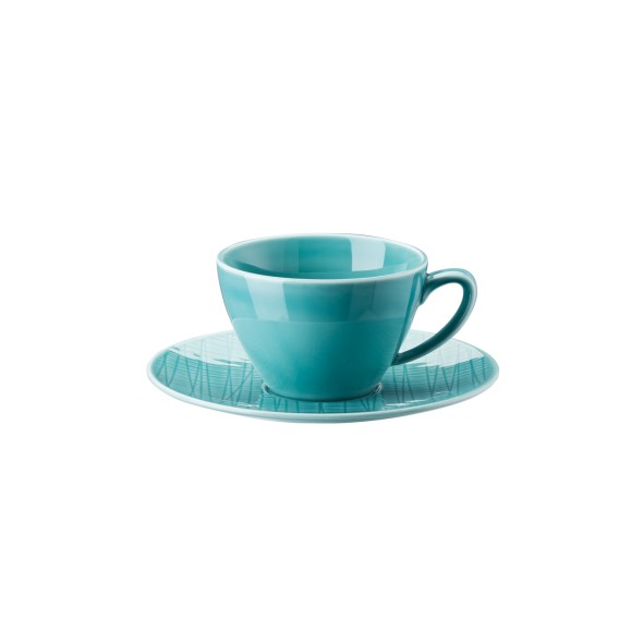 Rosenthal Φλιτζάνι cappuccino με πιατάκι 22 cl σειρά Mesh aqua