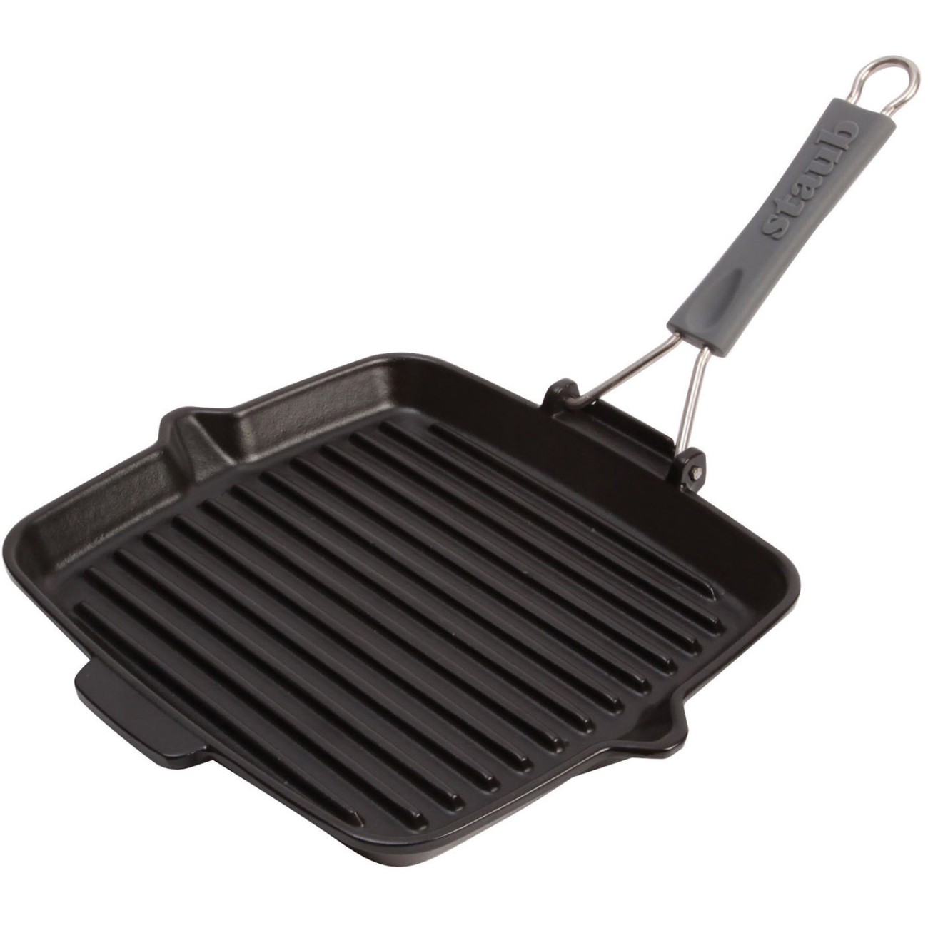 Staub Grill τετράγωνο μαύρο με χερούλι σιλικόνης 24x24x3,4 cm