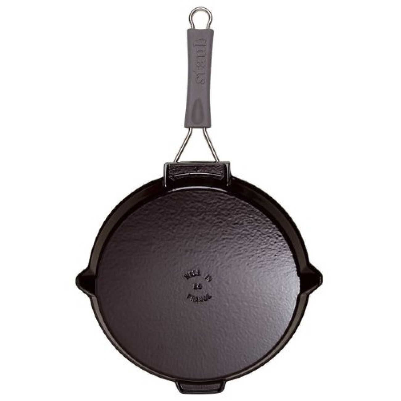 Staub Grill στρογγυλό μαύρο με χερούλι σιλικόνης 3,4-ø27 cm