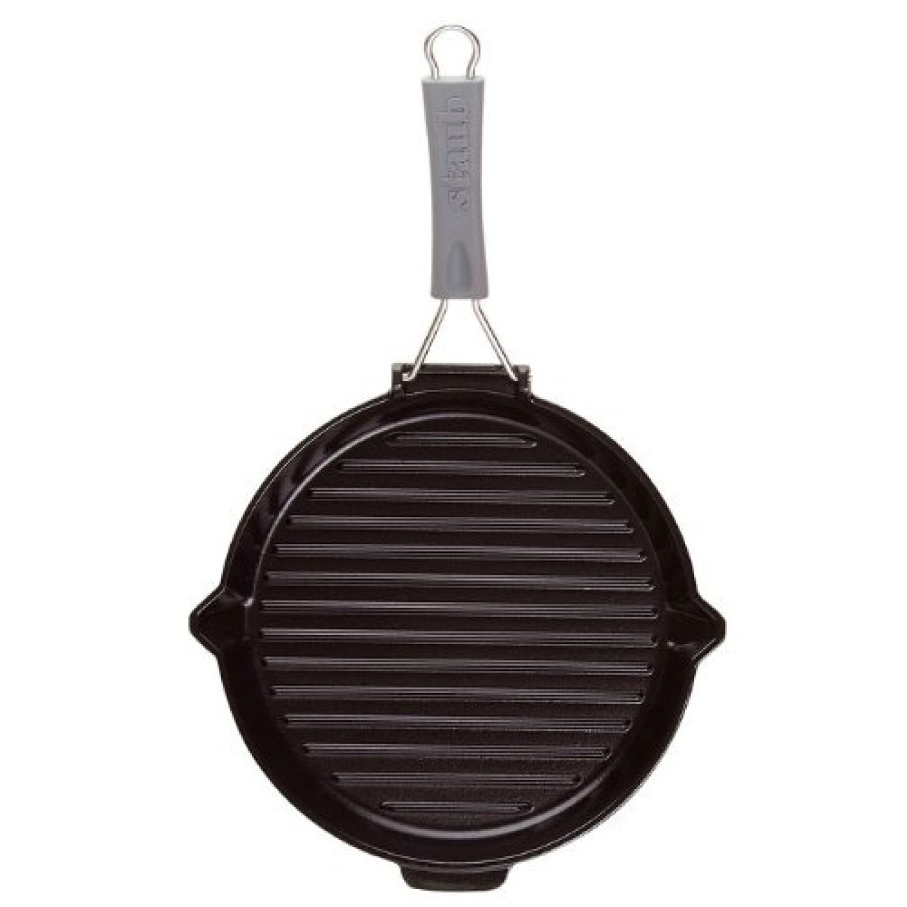 Staub Grill στρογγυλό μαύρο με χερούλι σιλικόνης 3,4-ø27 cm