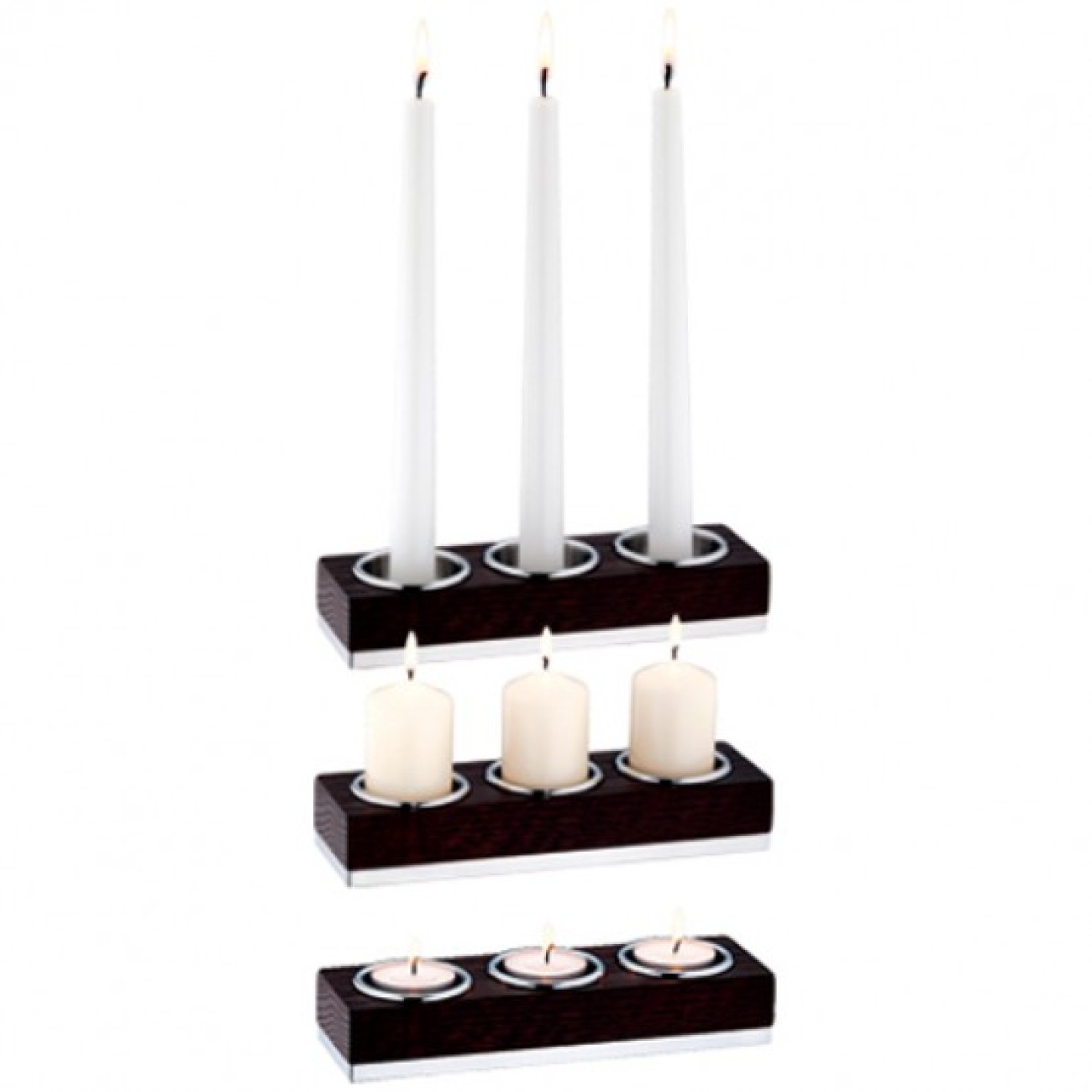 WMF Ξύλινη βάση με 3 μεταλλικές υποδοχές 20,5x6,2x3,7 cm σειρά Pure exclusiv