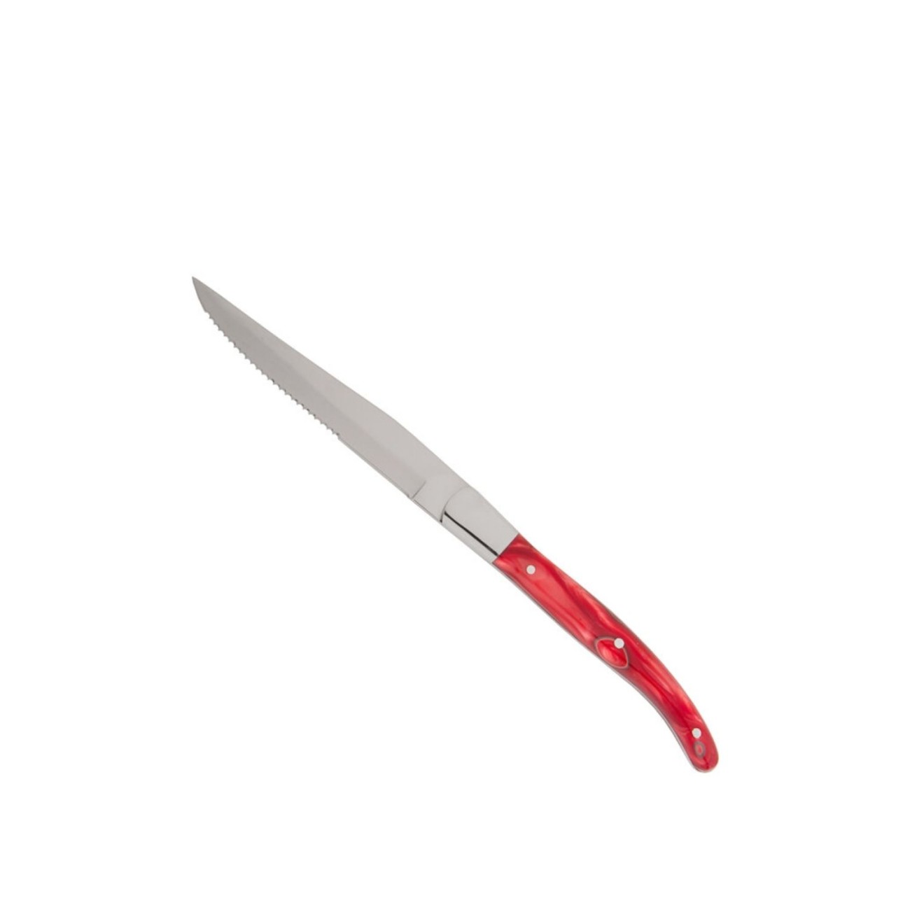 Fortessa Steak knife red handle serrated